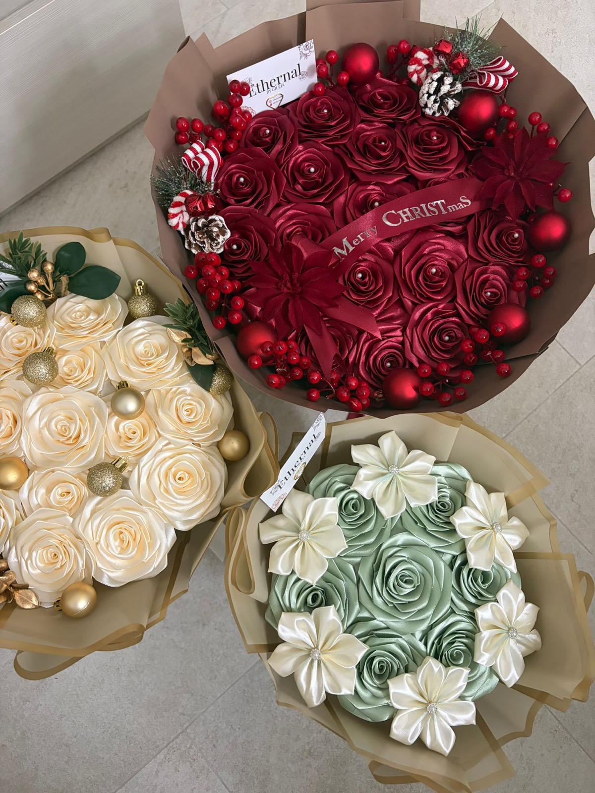 Tre bouquet a confronto